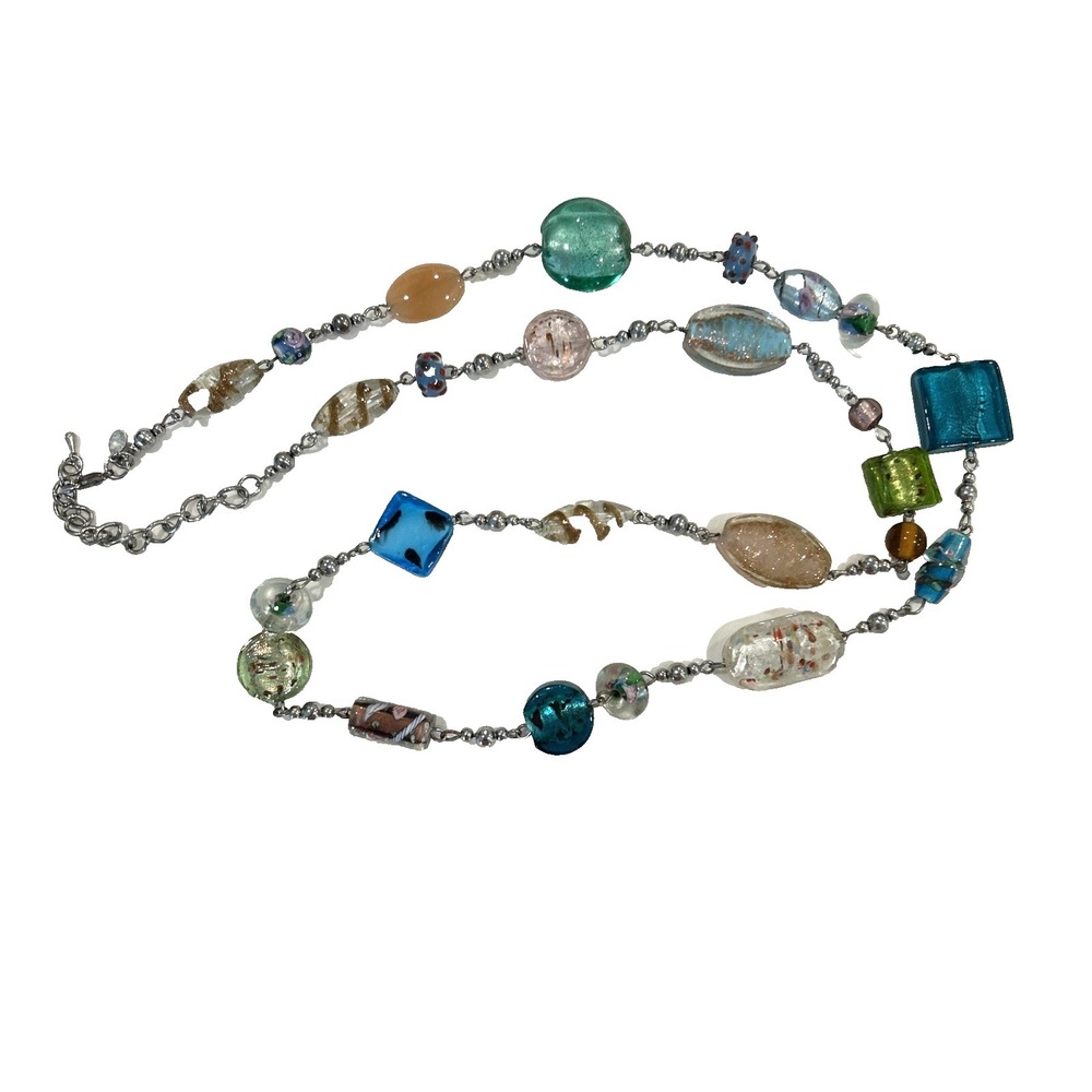 Premier‎ Designs Multicolor Venetian Glass Bead Long Necklace